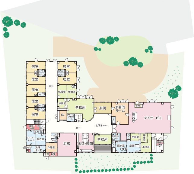 ラベンダーヴィレッジ１階フロアマップ